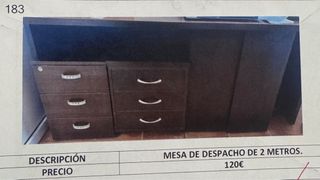 Mesa despacho 2m + cajoneras