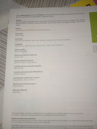 Matemáticas 4 primaria