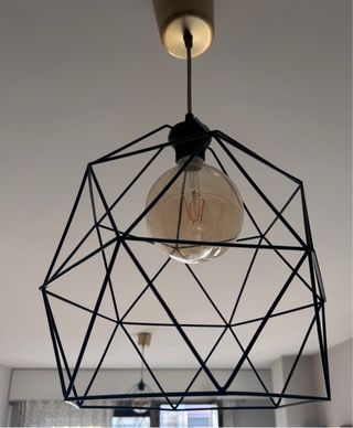 2 Lámparas colgantes geométrica negra y dorada