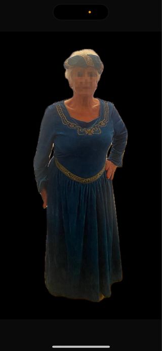 Abito medievale blu e oro