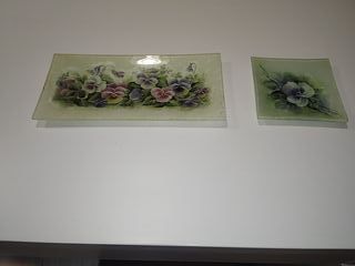 Bandejas de cristal con flores