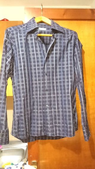 Camicia a quadri rosa e bianca