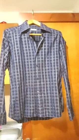 Camicia a quadri rosa e bianca