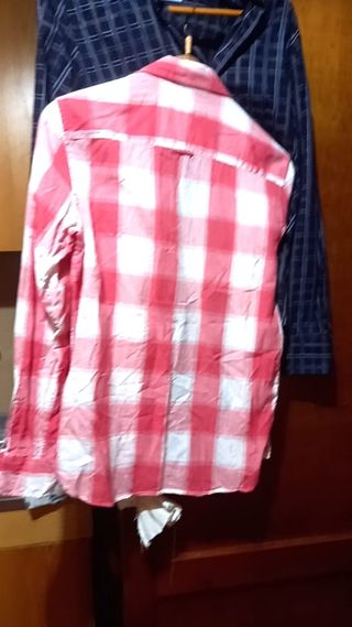Camicia a quadri rosa e bianca