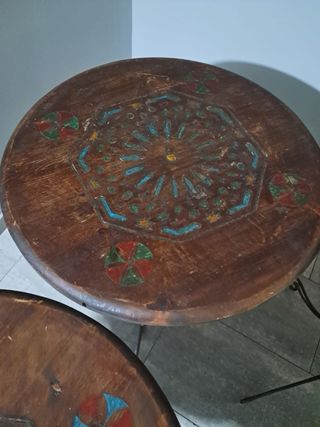 4 Mesas bajas redondas madera
Precio por las 4