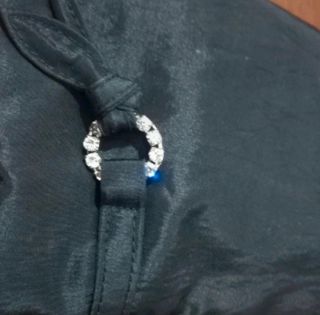 Borsetta Menbur vintage nera di stoffa e strass 