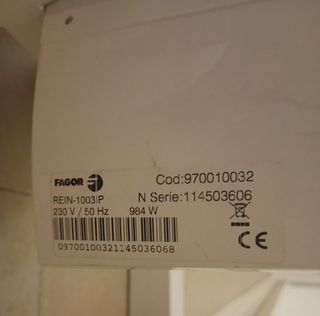 Radiador eléctrico portátil Fagor.