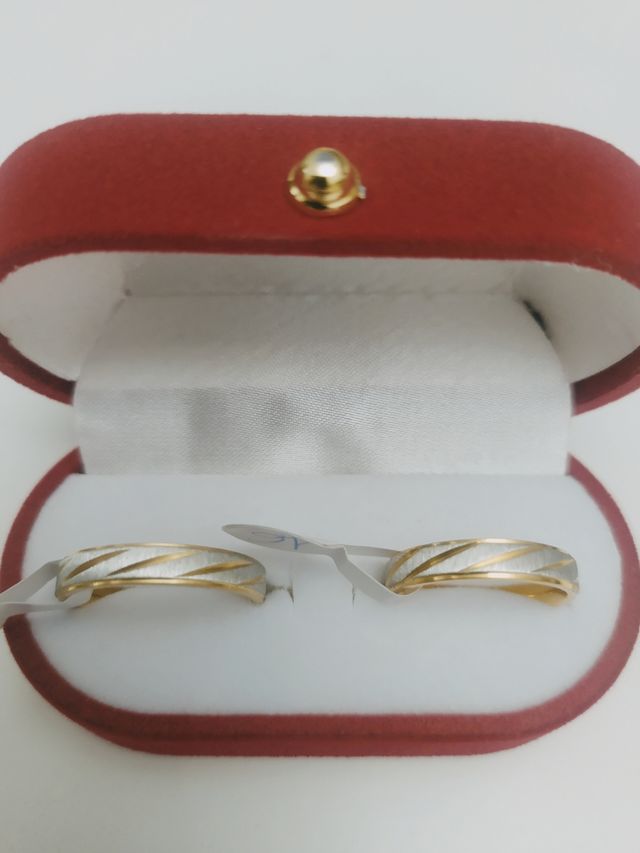 2 FEDI NUZIALI ACCIAIO INOSSIDABILE ORO e ARGENTO