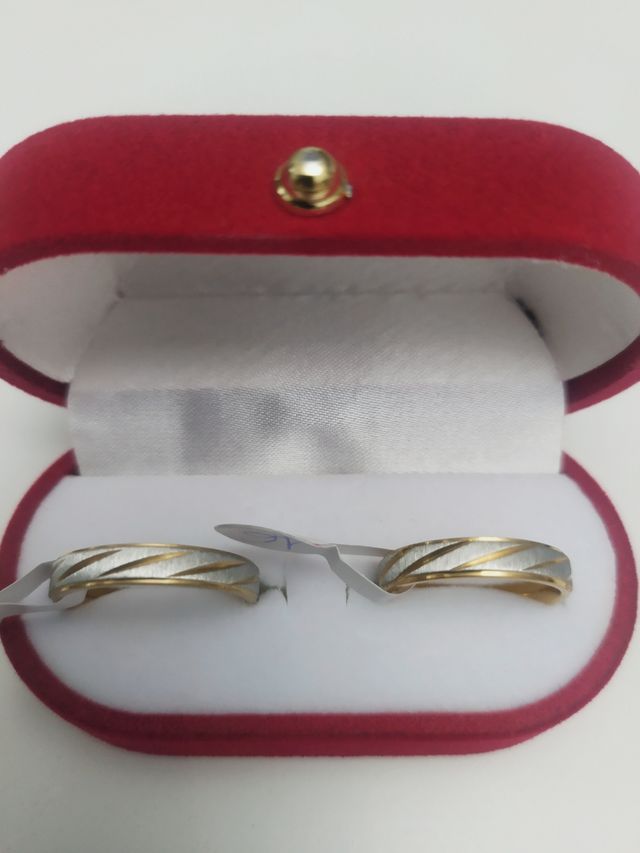 2 FEDI NUZIALI ACCIAIO INOSSIDABILE ORO e ARGENTO