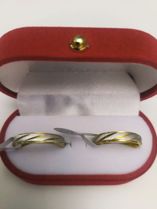 2 FEDI NUZIALI ACCIAIO INOSSIDABILE ORO e ARGENTO