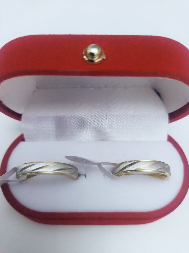 2 FEDI NUZIALI ACCIAIO INOSSIDABILE ORO e ARGENTO