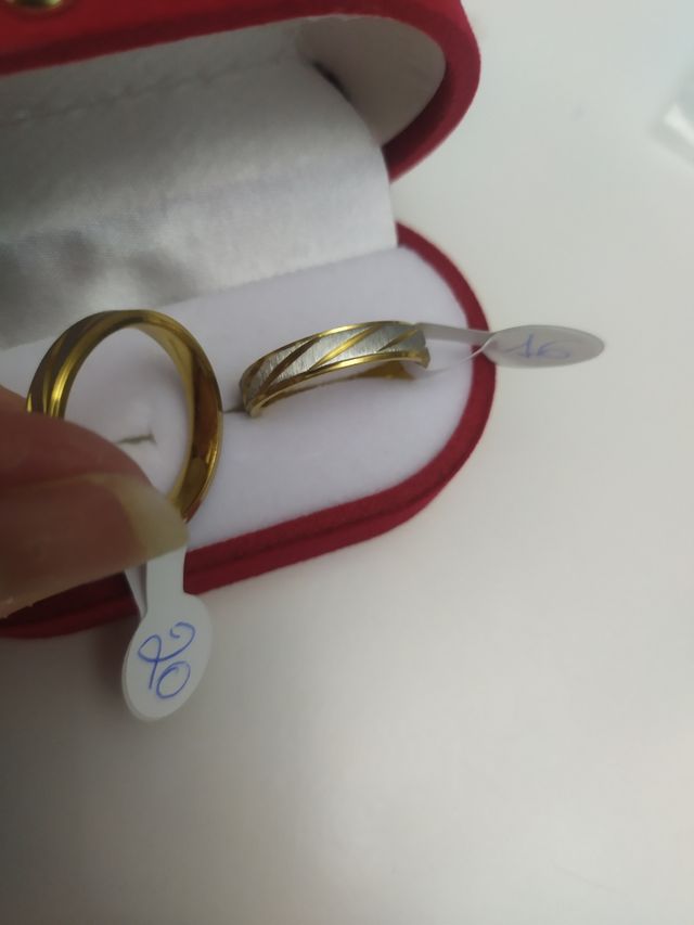 2 FEDI NUZIALI ACCIAIO INOSSIDABILE ORO e ARGENTO