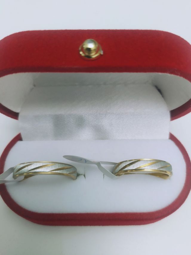 2 FEDI NUZIALI ACCIAIO INOSSIDABILE ORO e ARGENTO