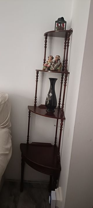 Estantería rinconera madera marrón