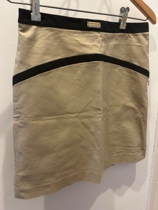 Falda tubo Paola de Hierro beige-negro