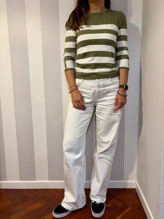 Jersey Jaded London rayas verdes-blancas
