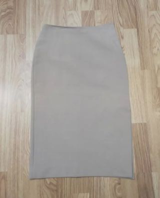 Falda midi Mango beige