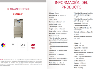 Fotocopiadora Canon imageRUNNER C2220i usada