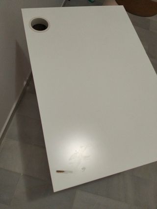 Mesa escritorio infantil rosa-blanca