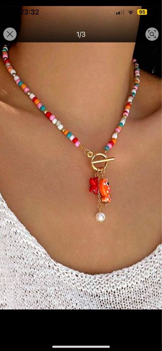 Collar veraniego multicolor | pececito naranja.