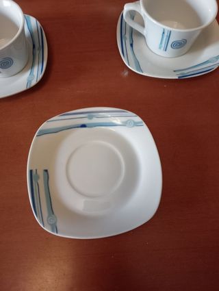 Juego café porcelana azul-blanco