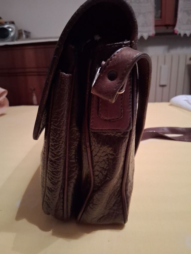 Borsa lancetti marrone scuro 