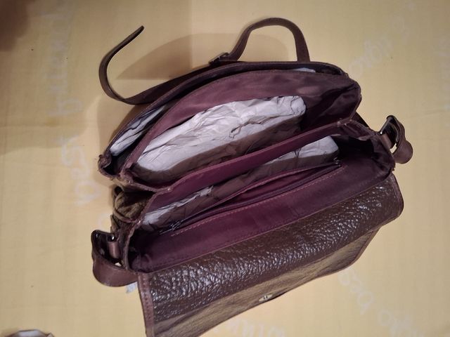 Borsa lancetti marrone scuro 