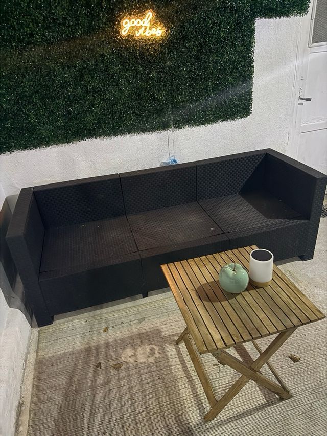 Sofá exterior gris - ratán