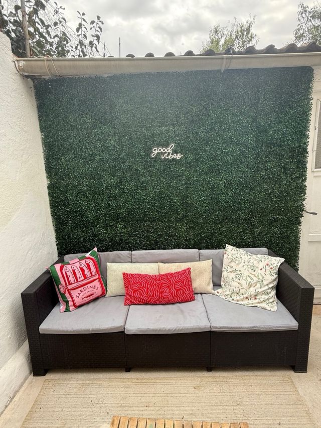 Sofá exterior gris - ratán