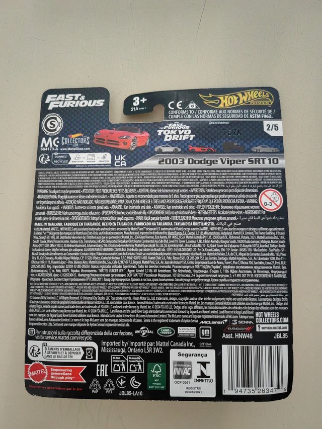 Hot Wheels Premium Dodge Viper Fast and Furious