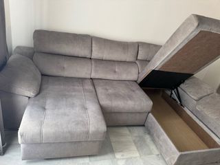 Sofá chaiselongue gris