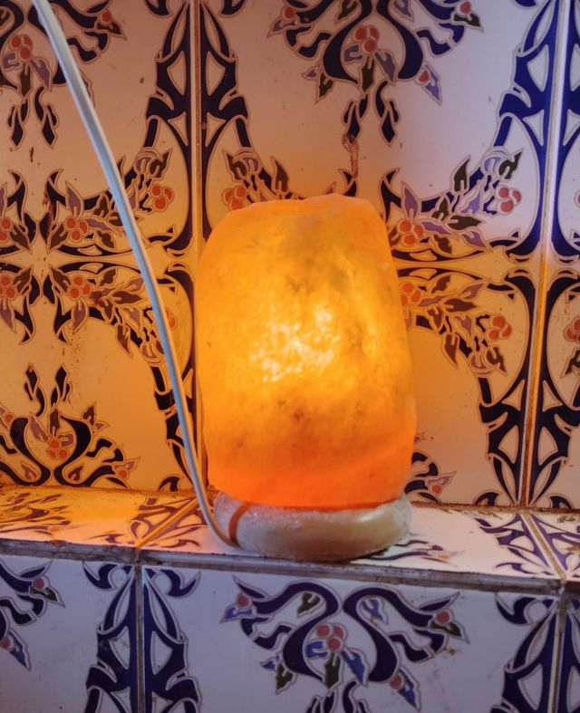 Lámpara sal Himalaya naranja 