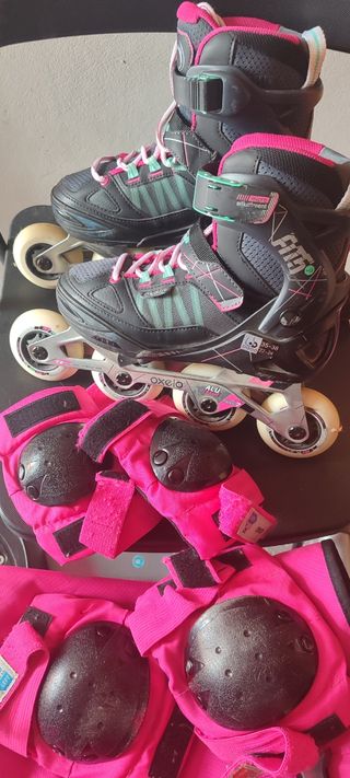 Patines Oxelo Fit 5 + protecciones