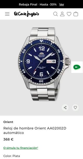 Orient automático azul - 200m
