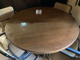 Mesa redonda madera años 70