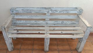 Pack 3 muebles de palés: banco, mesa y estantería