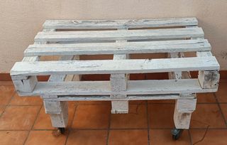 Pack 3 muebles de palés: banco, mesa y estantería