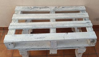 Pack 3 muebles de palés: banco, mesa y estantería