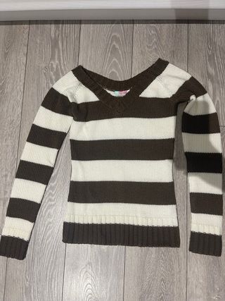 Jersey rayas marrón Bershka M