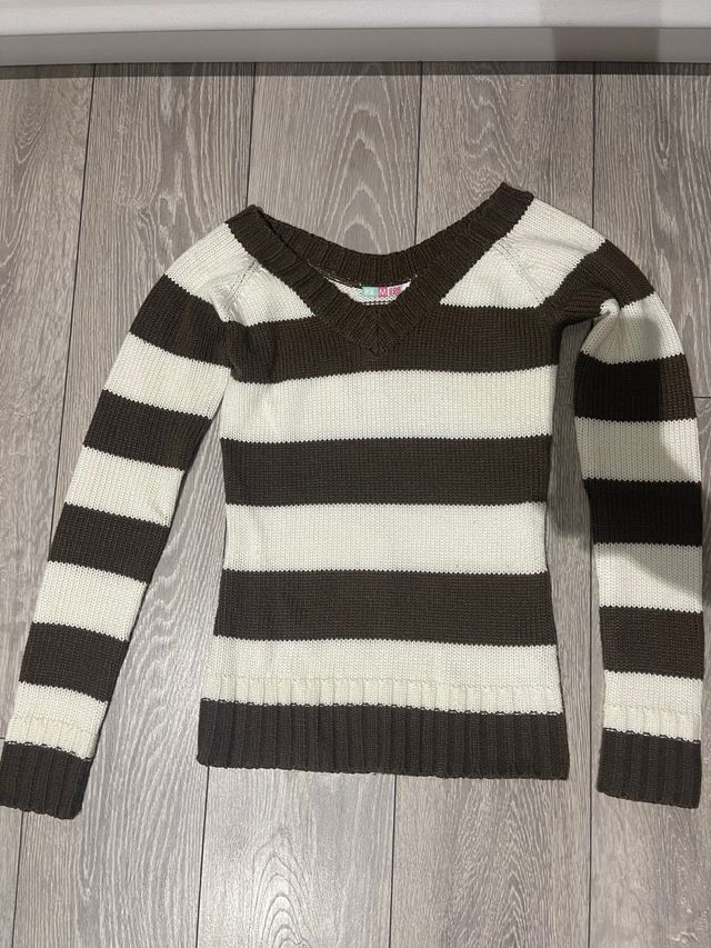 Jersey rayas marrón Bershka M