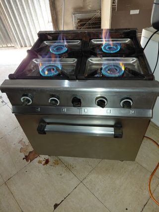 Cocina industrial de gas 4 fuegos