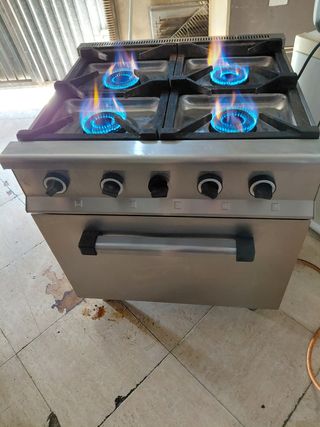 Cocina industrial de gas 4 fuegos
