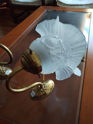 Apliques pared - dorados con flores