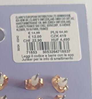 Set 9 pares pendientes Claire's