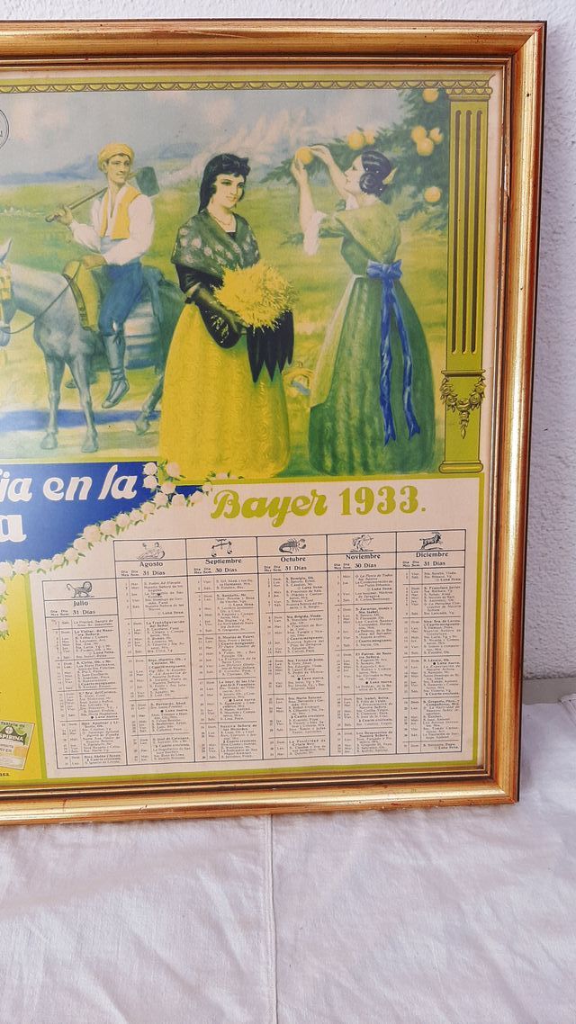 Almanaque Bayer Aspirina 1933