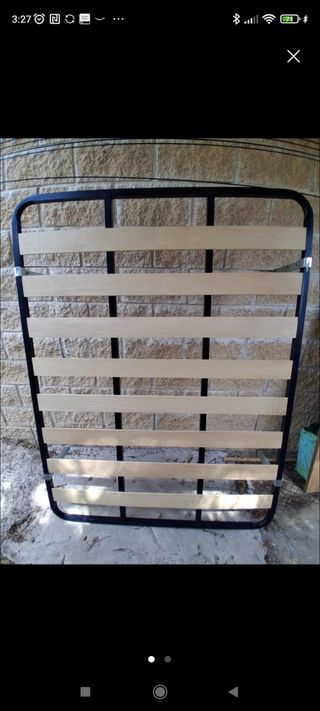 Somier metálico con lamas de madera