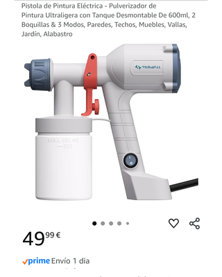 ★ Pistola Pintura Pulverizadora 600ml, Eléctrica