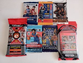 Lote 7 sobres NBA Prizm , Hoops , Illusions ..
