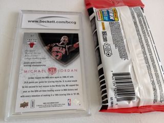 Michael Jordan gradeada 10 Beckett y Fat Pack NBA