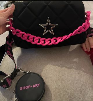 Tracolla ShopArt nera e rosa